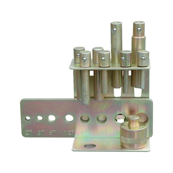 6300001 UNICRAFT, Druckdornsatz 8-teilig mit Lochplatte - Druckdornsatz