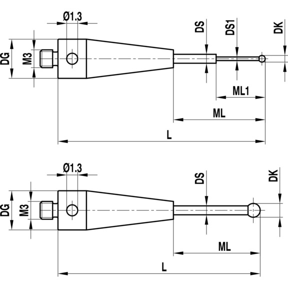 A-5004-3187 RENISHAW, Tastereinsatz - Tasteins&auml;tze, Anschlussgewinde M3