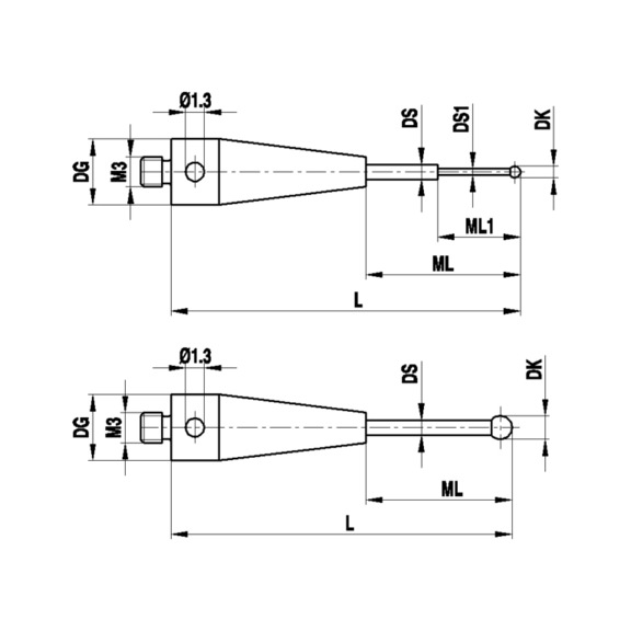 A-5555-0274 RENISHAW, Tastereinsatz - Tasteins&auml;tze, Anschlussgewinde M3