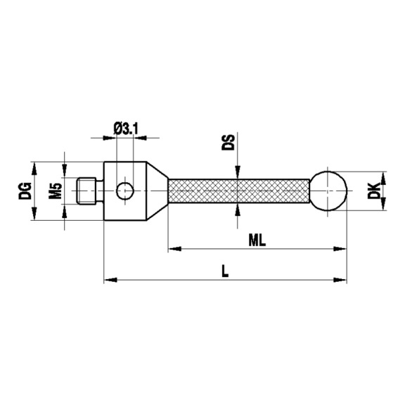 A-5555-3807 RENISHAW, Tastereinsatz - Tasteins&auml;tze, Anschlussgewinde M5