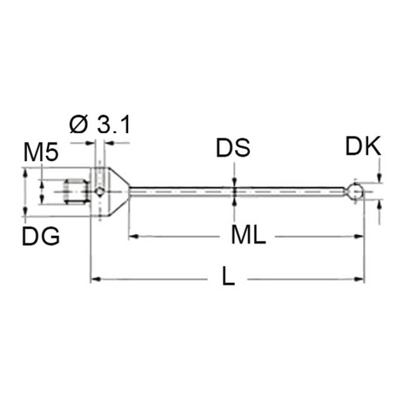 RENISHAW A-5555-1843 RENISHAW, Tastereinsatz - Tasteins&auml;tze, Anschlussgewinde M5