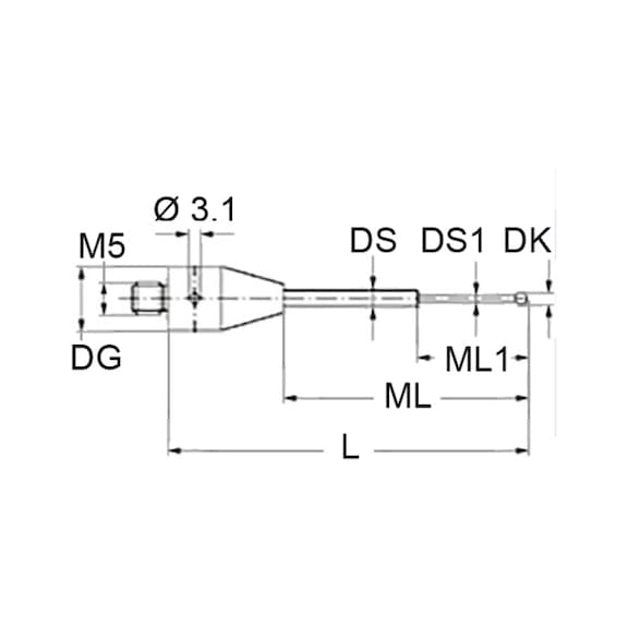 A-5555-1054 RENISHAW, Tastereinsatz - Tasteins&auml;tze, Anschlussgewinde M5