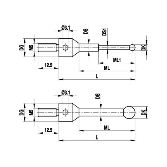 A-5555-0078 RENISHAW, Tastereinsatz - Tasteins&auml;tze, Anschlussgewinde M5