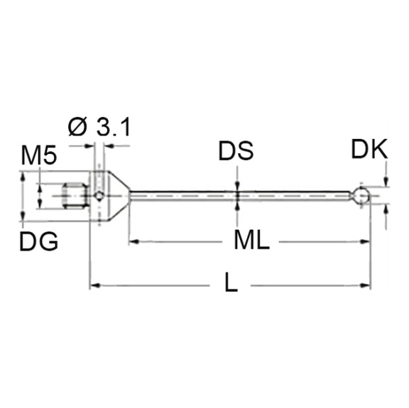 A-5555-0686 RENISHAW, Tastereinsatz - Tasteins&auml;tze, Anschlussgewinde M5