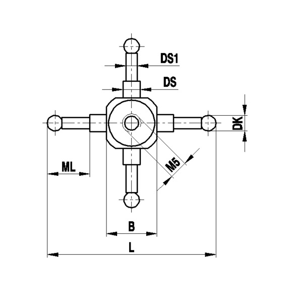 A-5555-0072 RENISHAW, W&uuml;rfelstern - Anschlussgewinde M5