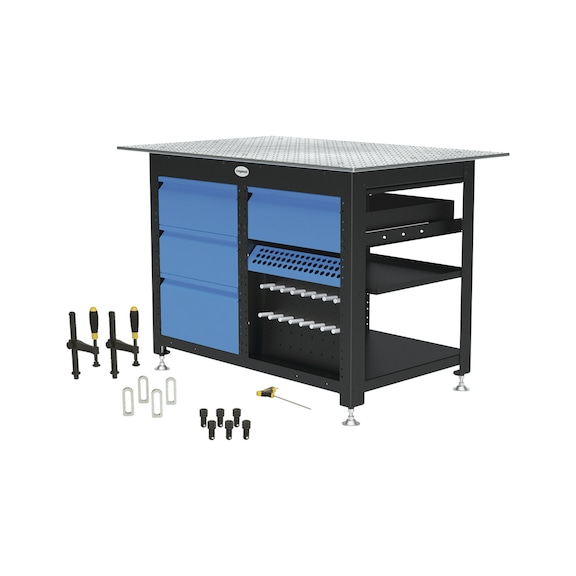 191167323 SCHWEI&szlig;KRAFT, Werkbank Workstation Basispaket inkl. 4 Schubladen inkl. Werkzeug-Set A - Werkbank