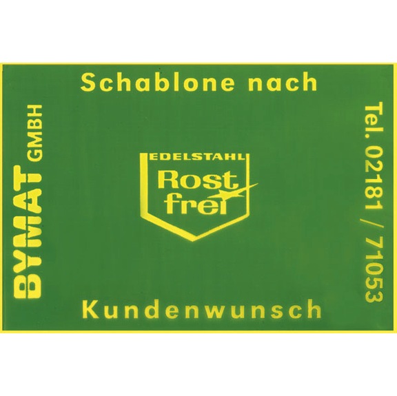 1231012SU SCHWEIßKRAFT, Langzeitschablone 1/2 DIN A8, Nutzfläche 54 x 16 mm, ungerahmt - Langzeitschablone