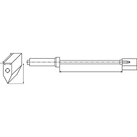 1231026AK SCHWEIßKRAFT, Ersatz-Kohle 60°, seitlich gebohrt mit M 6 Gewinde für 1026 VH - Ersatz-Kohle