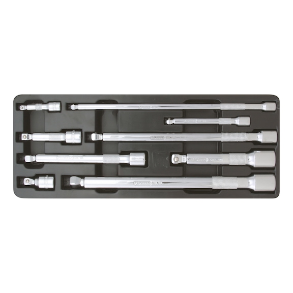 1/4 inch, 3/8 inch, 1/2 inch CHROMEplus tilting extension set, 9 pieces - 1/4 inch CHROMEplus extension