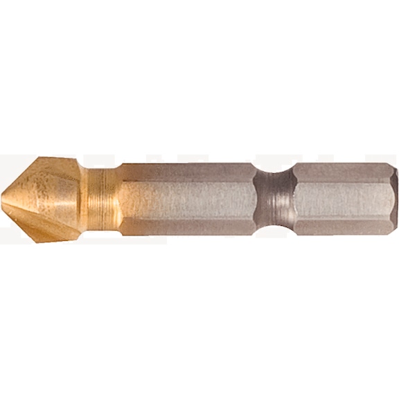 1/4 inch HSS TiN cone and deburring countersink bit 90 degrees, 20.5 mm - 1/4 inch HSS TiN cone and deburring countersink bit 90 degrees