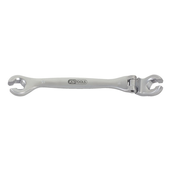 CHROMEplus open-end double ring spanner with joint, 9 mm - CHROMEplus open double ring spanner