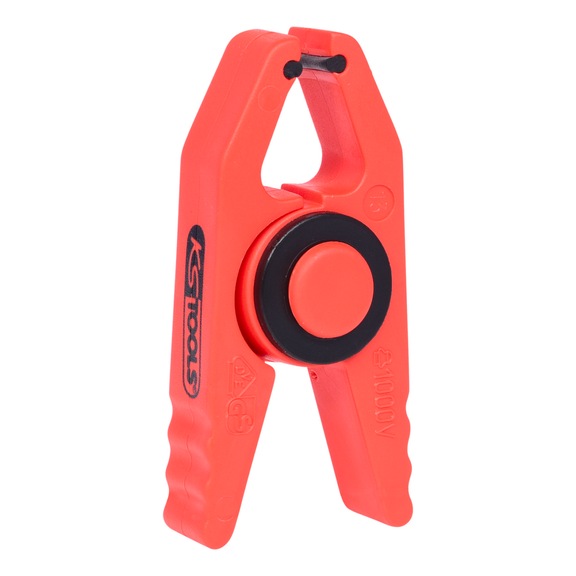 Plastic clip with protective insulation, small, 80 mm - Plastic clamp with protective insulation