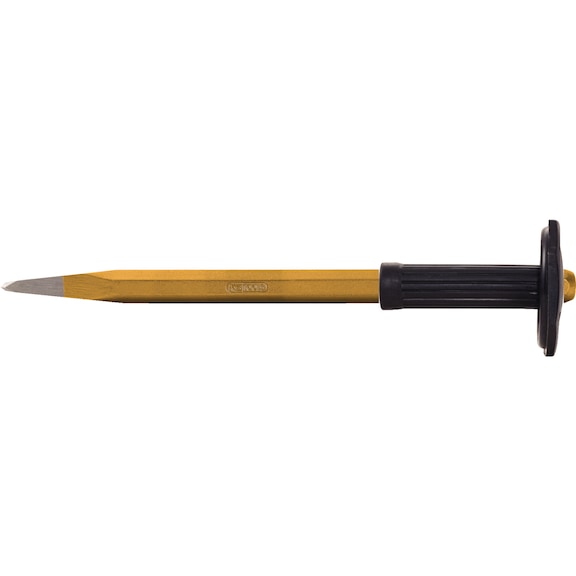 Pointed chisel with hand guard, octagonal, 20x800mm - Pointed chisel with hand guard handle, octagonal