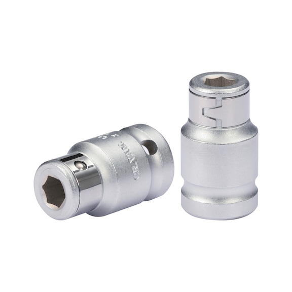 KS TOOLS 1/2 inch bit adapter socket, 1/2 inch x 5/16 inch, 38 mm - 1/2 inch bit adapter