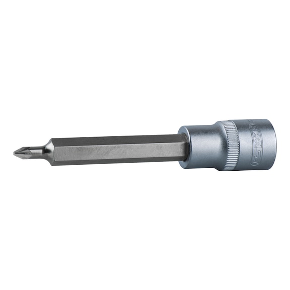 1/2 inch bit socket, long, PZ3 - 1/2 inch bit socket PZ