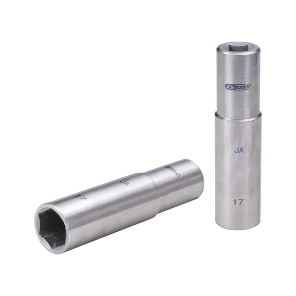 3/8 inch TITANplus socket, 17 mm, long - 3/8 inch TITANplus hexagon socket