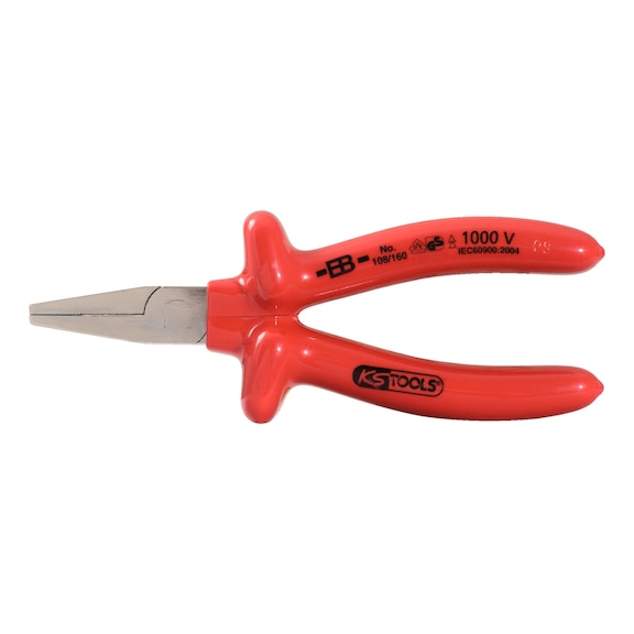 1000V flat-nose pliers, short jaws, 160 mm - Flat round pliers