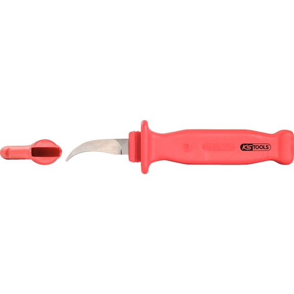 Paper section knife with protective insulation, 205 mm - Electrician's knife