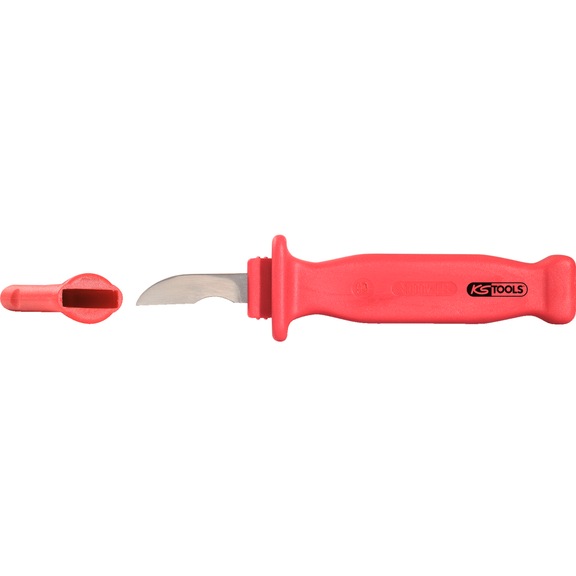 KS TOOLS Cable stripping knife with protective insulation, 195 mm - Cable knife