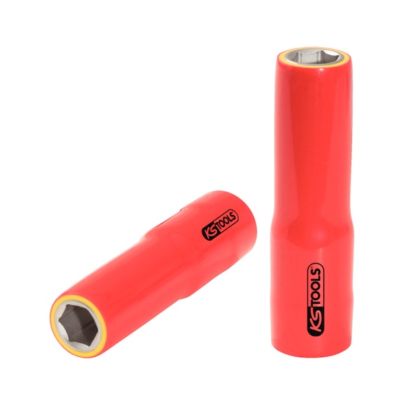 1/2 inch socket with protective insulation, long, 14 mm - 1/2 inch socket with protective insulation, long
