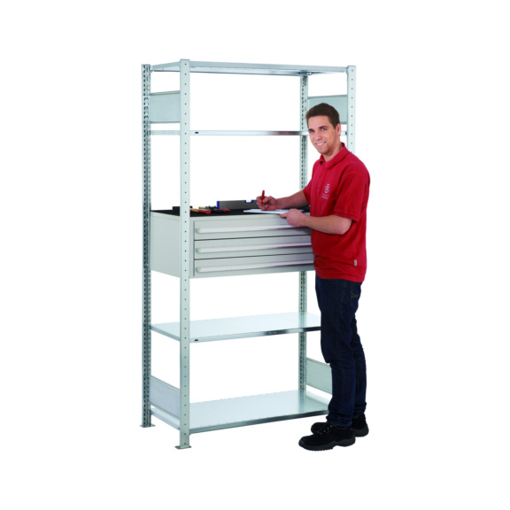 SCHULTE Anbauregal Schubladen MULTIplus150 4 Böden 2000x1000x500 Nr.14685 - Regal (Werkstatt)