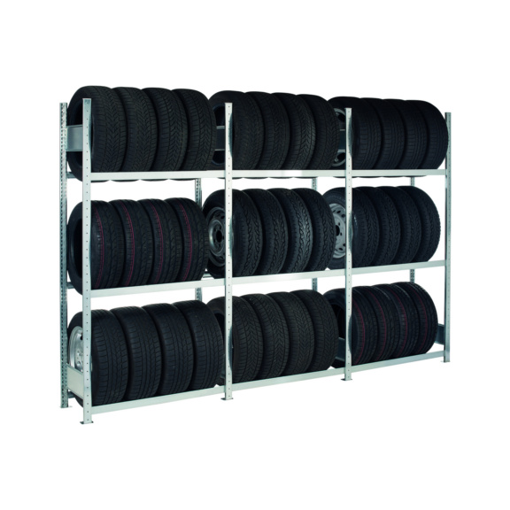 SCHULTE base rack wheels/tires 4 levels/150 kg load capacity 2750x1150x400 No. 20989 - Shelving (workshop)