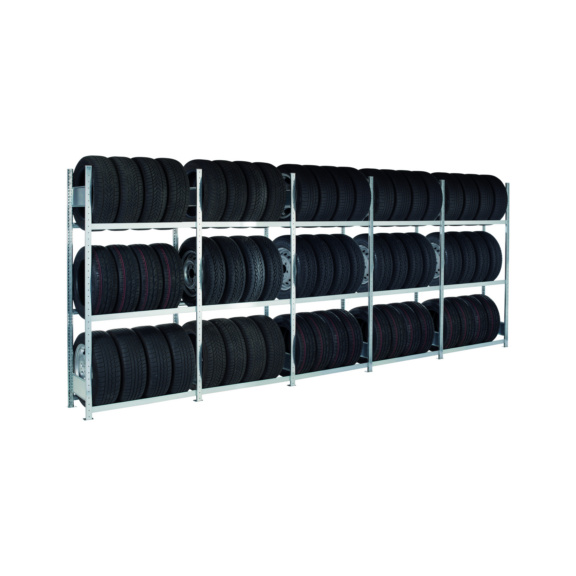SCHULTE container shelving set tires 20 inch 8x1150/2x1000 mm 2000x5684x400 mm - Shelving (workshop)