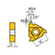 MITSUBISHI MATERIALS MMT22ER050ACME VP10MF MITSUBISHI, WSP, Gewindeschneiden, beschichtet - MMT22ER, Wendeschneidplatte, Gewindedrehen - 1
