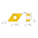 DCMT11T308-LP MP3025 MITSUBISHI, WSP, Drehen, beschichtet, CERMET - DCMT, Wendeschneidplatte, positiv - 3
