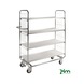Emeletes kocsi, 4 rakfelület, teherbírás 250 kg, 1195x470 mm, központi fék - 8000 series shelf trolley, load capacity 250 kg, central brake - 1