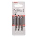BOSCH bit set 3-piece S0,6x4,5 PZ1 S0,8x5,5 PZ2 S1,2x6,5 PZ3,60mm 2607001747 - Tools (parts) - 2