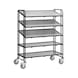 FETRA Euro crate trolley 1384 load area 1250x610 mm 250 kg, floor panels - Shelf trolley with five load areas, load capacity 300 kg - 1