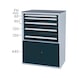 HK tool cabinet system 550 S, model SK 32/5 with SCA, RAL 7035/7016 - Drawer cabinet system 550 S with 5 SOFT-CLOSE drawers and 1 door - 1