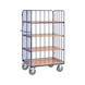 Etagenw. 8312-1 m.Streben Ladefläche 1.000x700mm m.4 Böden und 1 Längswand - Etagenwagen 3-seitig mit 4 Ladeflächen, Tragfähigkeit 600 kg - 1