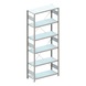 META plug-in rack CLIP RAL 7035 with 6 shelves basic shelf HxLxD 2500x750x400 mm - Shelf boltless rack, single-row - 1