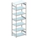 META plug-in rack CLIP RAL 7035 with 7 shelves basic shelf HxLxD 3000x750x600 mm - Shelf boltless rack, single-row - 1