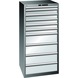 95.192.590 LISTA, ESD Schubladenschrank 36x36E (BxTxH) 717x725x1450xmm KEY Lock RAL7035 - "ESD Schubladenschrank, 10 Schubladen" - 1