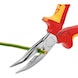 Pince à bec demi-rond VDE KNIPEX 160 mm, coudée, tête chromée, poignée bimatière - Pince à bec demi-rond, courbée, avec manchons de préhension bimatière isolés VDE - 2