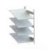 META S3 slanted shelf galvanised with 4 levels add-on shelf 2000x1000x1228 200 - META CLIP S3 inclined shelving rack - 3