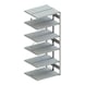 META dbl plug-in rack CLIP 150 RAL7035 comp. add-on sh. 2500x1000x400 mm 2x6 sh. - META CLIP boltless rack with shelves - 2