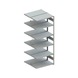 META dbl plug-in rack CLIP 150 RAL7035 comp. add-on sh. 2500x1000x500 mm 2x6 sh. - META CLIP boltless rack with shelves - 2
