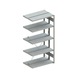 META double plug-in rack CLIP 230 galv. comp. add-on sh. 2000x1000x300mm 2x5 sh. - META CLIP boltless rack with shelves - 2