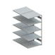 META dou.plug-in rack CLIP RAL7035 compl.add-on sh.HxLxD 2000x1000x800mm 2x5 sh. - META CLIP boltless rack with shelves - 2