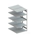 META dou.plug-in rack CLIP RAL7035 compl.add-on sh. HxLxD 2500x1300x800 2x5 sh. - META CLIP boltless rack with shelves - 2
