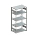 Rayonnage automont. bureau META S3 CLIP 100, zi., 5 étag. base 2 000x1 000x600 - Rayonnage automontable d'étagères, rangée simple - 8