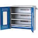 HK batt. ch. cab., doors w. view. win., 1030x1000x500 mm, 3 shel., RAL 7035/5010 - Battery charging cabinet with doors with viewing window - 1