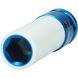 1/2 inch aluminium rim power socket, long, 17 mm on hanger - 1/2 inch aluminium rim power socket - 1