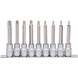 1/2 inch socket set, long, 9-piece, TB20-TB60 with front hole - Socket wrench (set) - 1