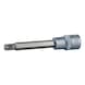 1/2 inch TX bit socket, long, T15 on hanger - 1/2 inch Torx bit socket - 1