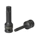 1/2 inch power bit socket, multi-tooth, long, M4 on hanger - 1/2 inch power bit socket - 1